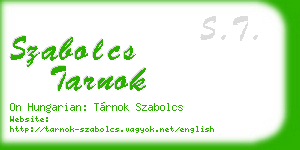 szabolcs tarnok business card