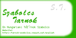 szabolcs tarnok business card